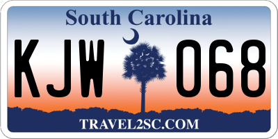 SC license plate KJW068
