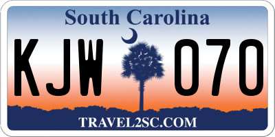 SC license plate KJW070