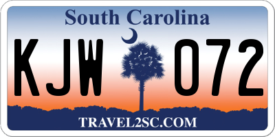SC license plate KJW072