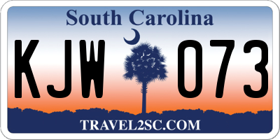 SC license plate KJW073