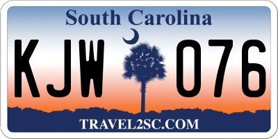 SC license plate KJW076