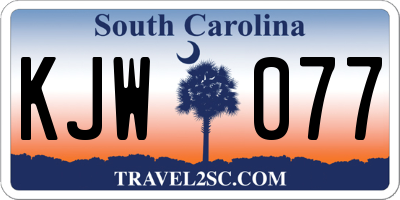 SC license plate KJW077