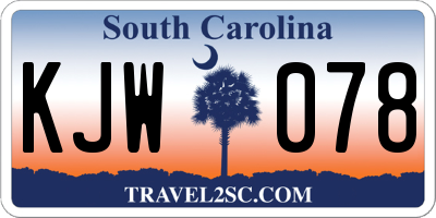 SC license plate KJW078