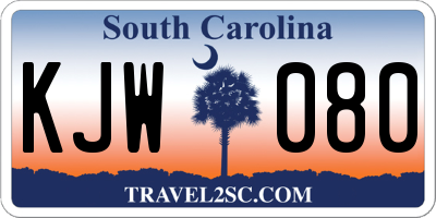 SC license plate KJW080