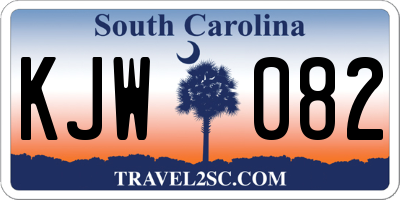 SC license plate KJW082