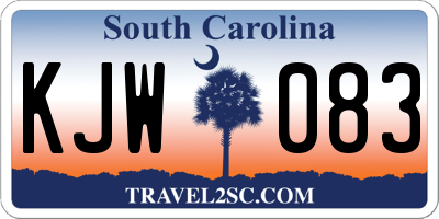 SC license plate KJW083