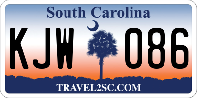 SC license plate KJW086