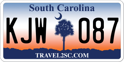 SC license plate KJW087