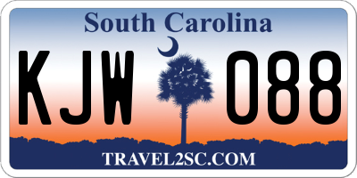 SC license plate KJW088