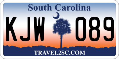 SC license plate KJW089