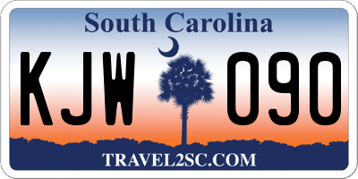 SC license plate KJW090