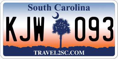 SC license plate KJW093