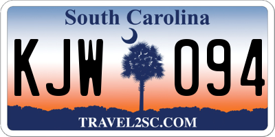 SC license plate KJW094