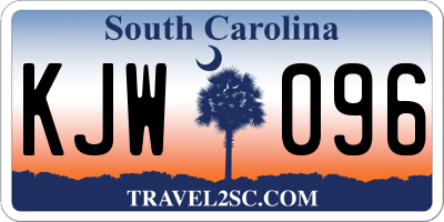 SC license plate KJW096