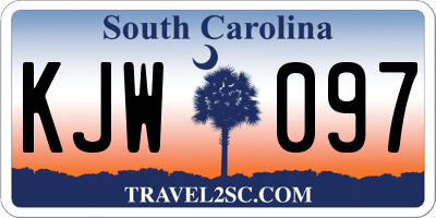 SC license plate KJW097