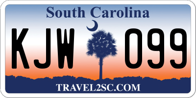 SC license plate KJW099