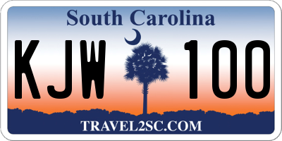 SC license plate KJW100