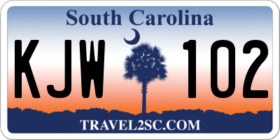 SC license plate KJW102