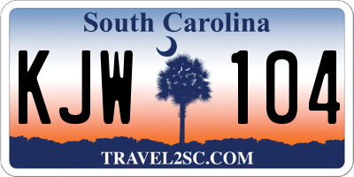 SC license plate KJW104