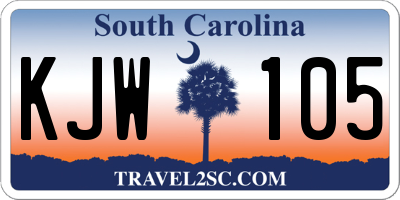SC license plate KJW105