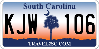 SC license plate KJW106
