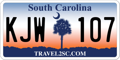 SC license plate KJW107