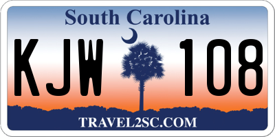 SC license plate KJW108