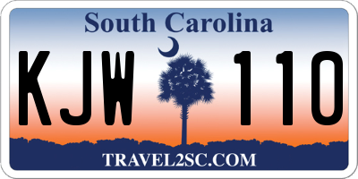 SC license plate KJW110