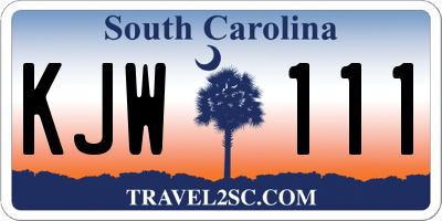 SC license plate KJW111