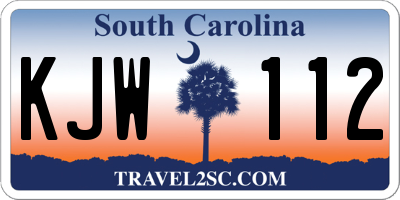 SC license plate KJW112