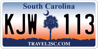 SC license plate KJW113