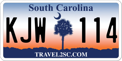 SC license plate KJW114