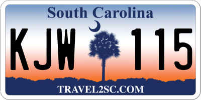 SC license plate KJW115