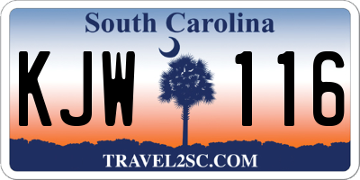 SC license plate KJW116