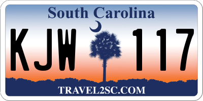 SC license plate KJW117