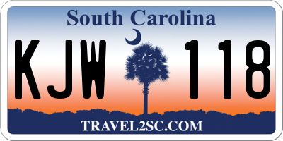 SC license plate KJW118