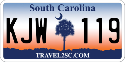 SC license plate KJW119