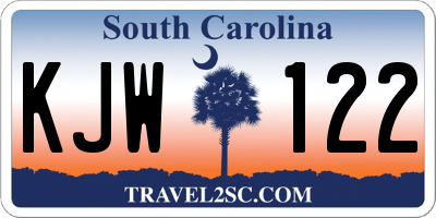 SC license plate KJW122