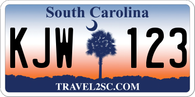 SC license plate KJW123