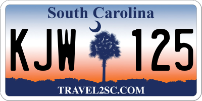 SC license plate KJW125