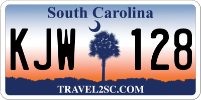 SC license plate KJW128