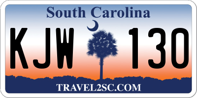 SC license plate KJW130