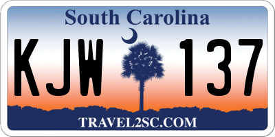SC license plate KJW137