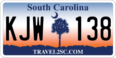 SC license plate KJW138