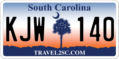 SC license plate KJW140