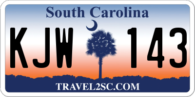 SC license plate KJW143