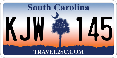 SC license plate KJW145