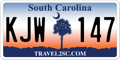 SC license plate KJW147