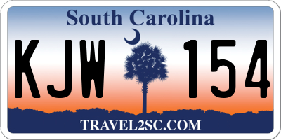 SC license plate KJW154