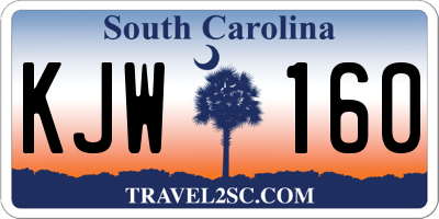 SC license plate KJW160